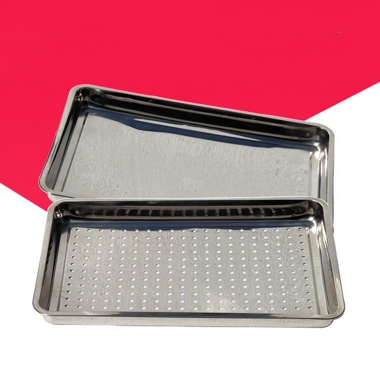加厚蒸盤不銹鋼長(zhǎng)方形托盤蒸箱盤子商用家用饅頭大米蒸柜蒸房蒸車